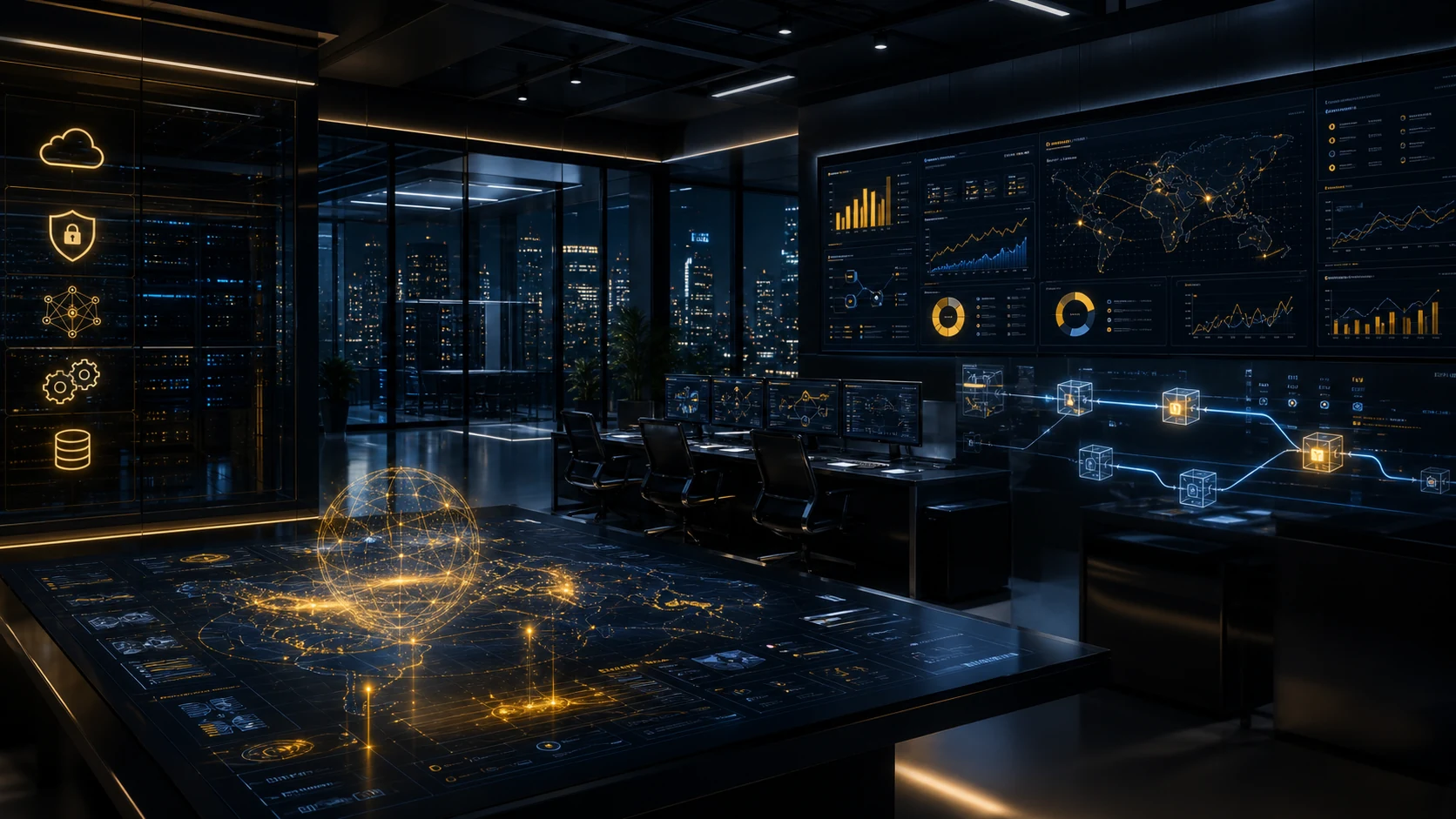 Enterprise dashboards and infrastructure monitoring screens